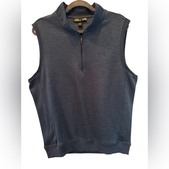 Under Armour Vest Mens Large Navy 1/4 Zip Sleeveless Golf Activewear - Picture 1 of 6
